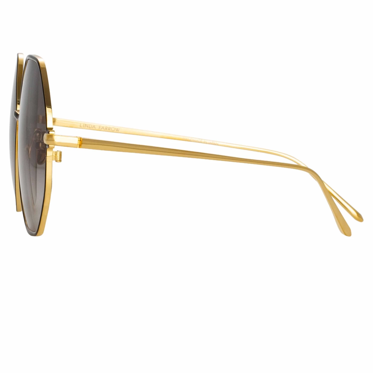LINDA FARROW (U.K.) Leif Oversized Sunglasses In Yellow Gold And Black Women's 5 LINDA FARROW (U.K.) Leif Oversized Sunglasses In Yellow Gold And Black Women's