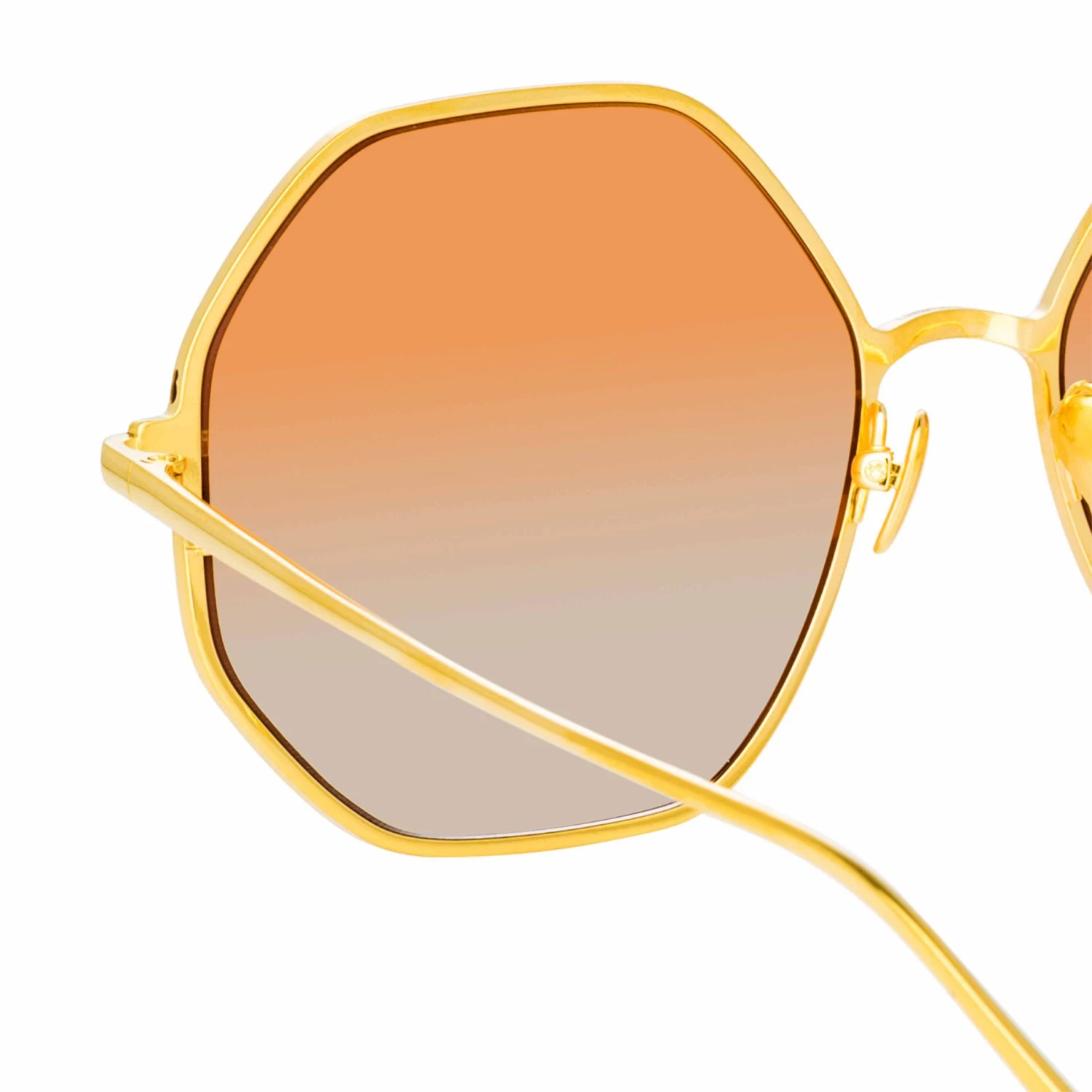 LINDA FARROW (U.K.) Leif Oversized Sunglasses In Yellow Gold And Brown Women's 4 LINDA FARROW (U.K.) Leif Oversized Sunglasses In Yellow Gold And Brown Women's