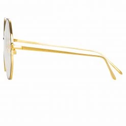 LINDA FARROW (U.K.) Leif Oversized Optical Frame In Yellow Gold And Black 9 LINDA FARROW (U.K.) Leif Oversized Optical Frame In Yellow Gold And Black