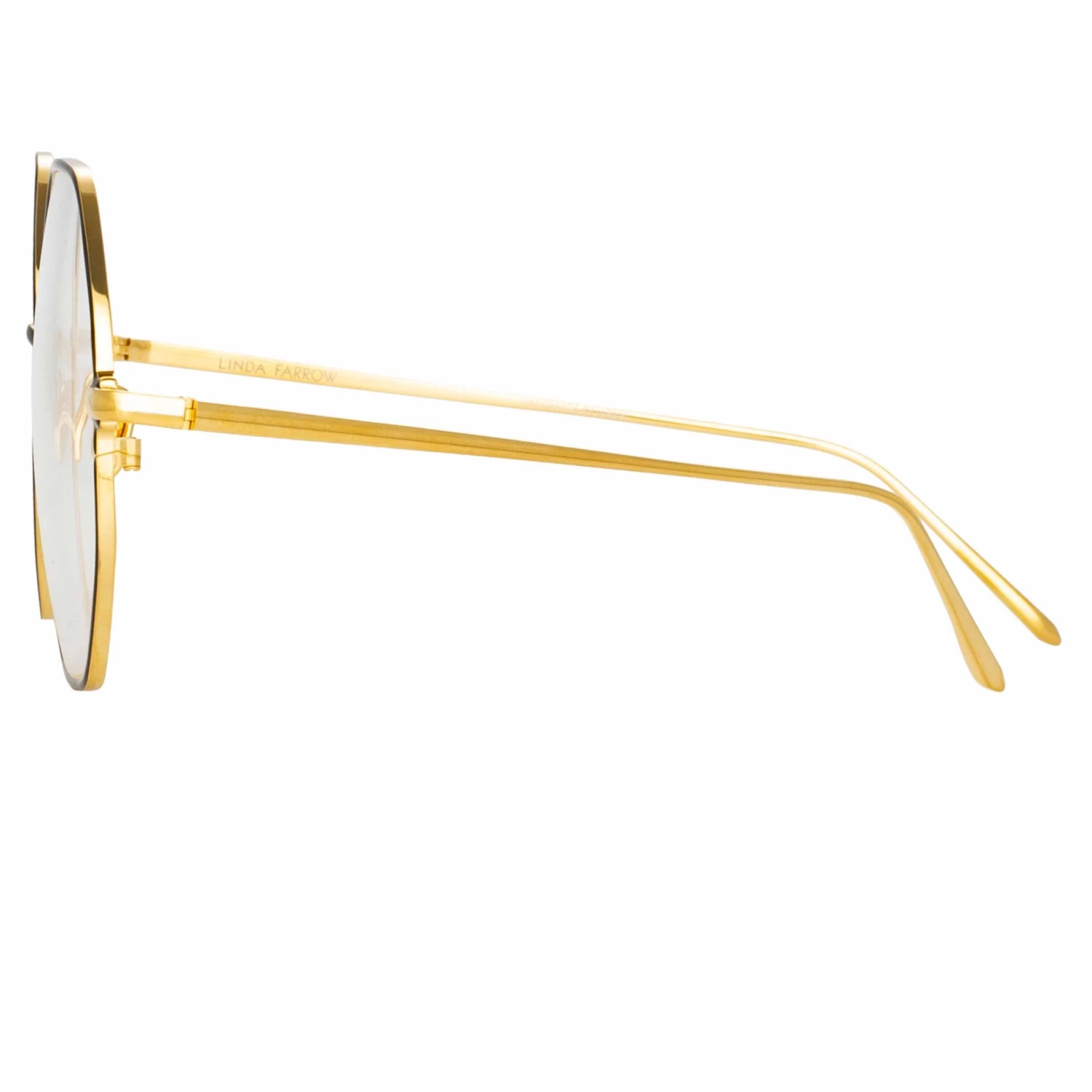 LINDA FARROW (U.K.) Leif Oversized Optical Frame In Yellow Gold And Black 5 LINDA FARROW (U.K.) Leif Oversized Optical Frame In Yellow Gold And Black