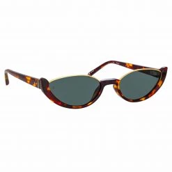 LINDA FARROW (U.K.) Robyn Cat Eye Sunglasses In Tortoiseshell Women's