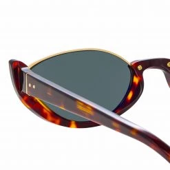 LINDA FARROW (U.K.) Robyn Cat Eye Sunglasses In Tortoiseshell Women's