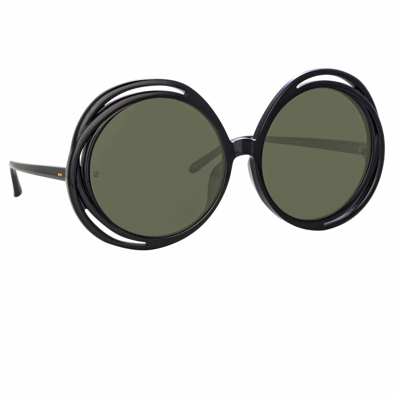 LINDA FARROW (U.K.) Ellen Round Sunglasses In Black Women's 3 LINDA FARROW (U.K.) Ellen Round Sunglasses In Black Women's
