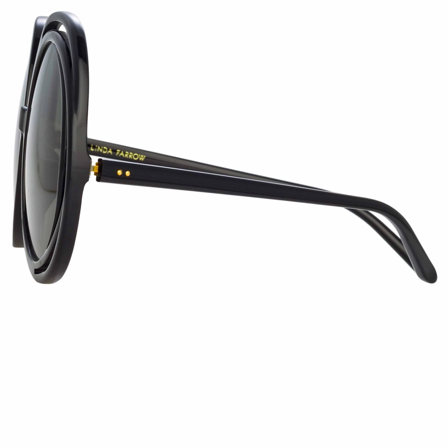 LINDA FARROW (U.K.) Ellen Round Sunglasses In Black Women's 4 LINDA FARROW (U.K.) Ellen Round Sunglasses In Black Women's
