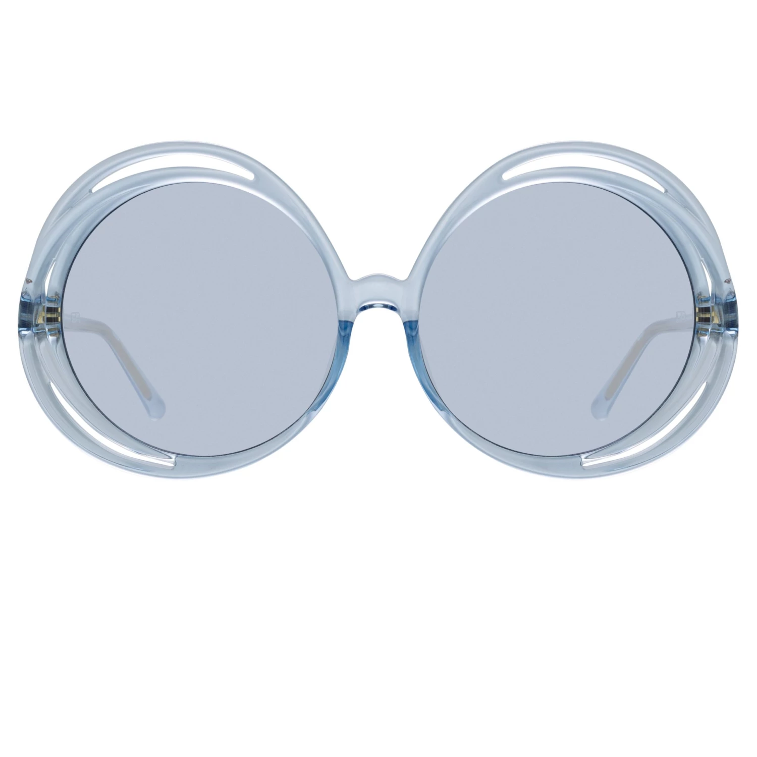 LINDA FARROW (U.K.) Ellen Round Sunglasses In Blue Women's 1 LINDA FARROW (U.K.) Ellen Round Sunglasses In Blue Women's