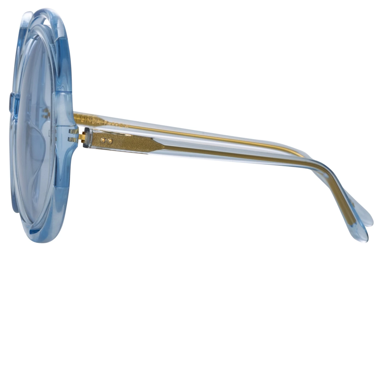 LINDA FARROW (U.K.) Ellen Round Sunglasses In Blue Women's 3 LINDA FARROW (U.K.) Ellen Round Sunglasses In Blue Women's