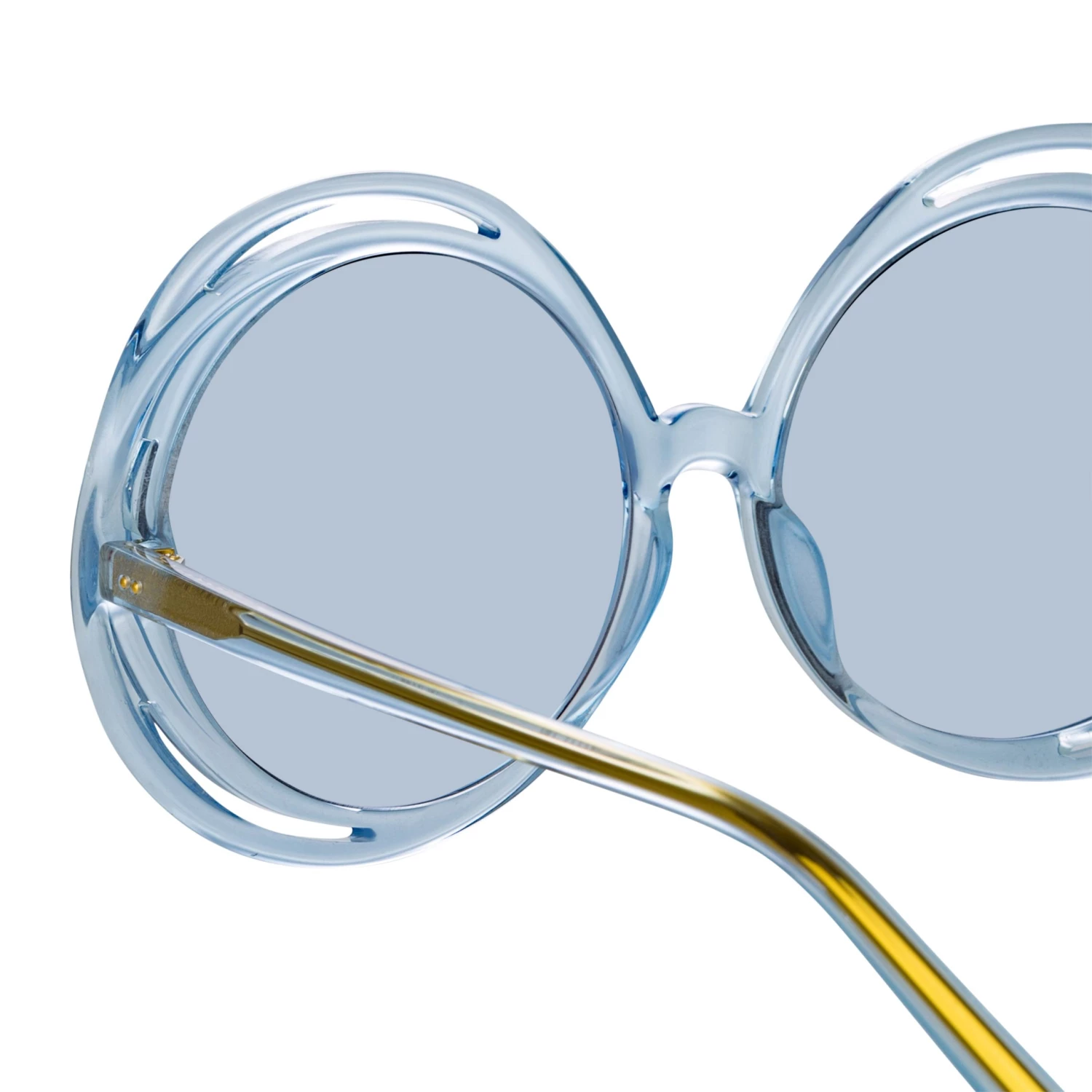 LINDA FARROW (U.K.) Ellen Round Sunglasses In Blue Women's 2 LINDA FARROW (U.K.) Ellen Round Sunglasses In Blue Women's