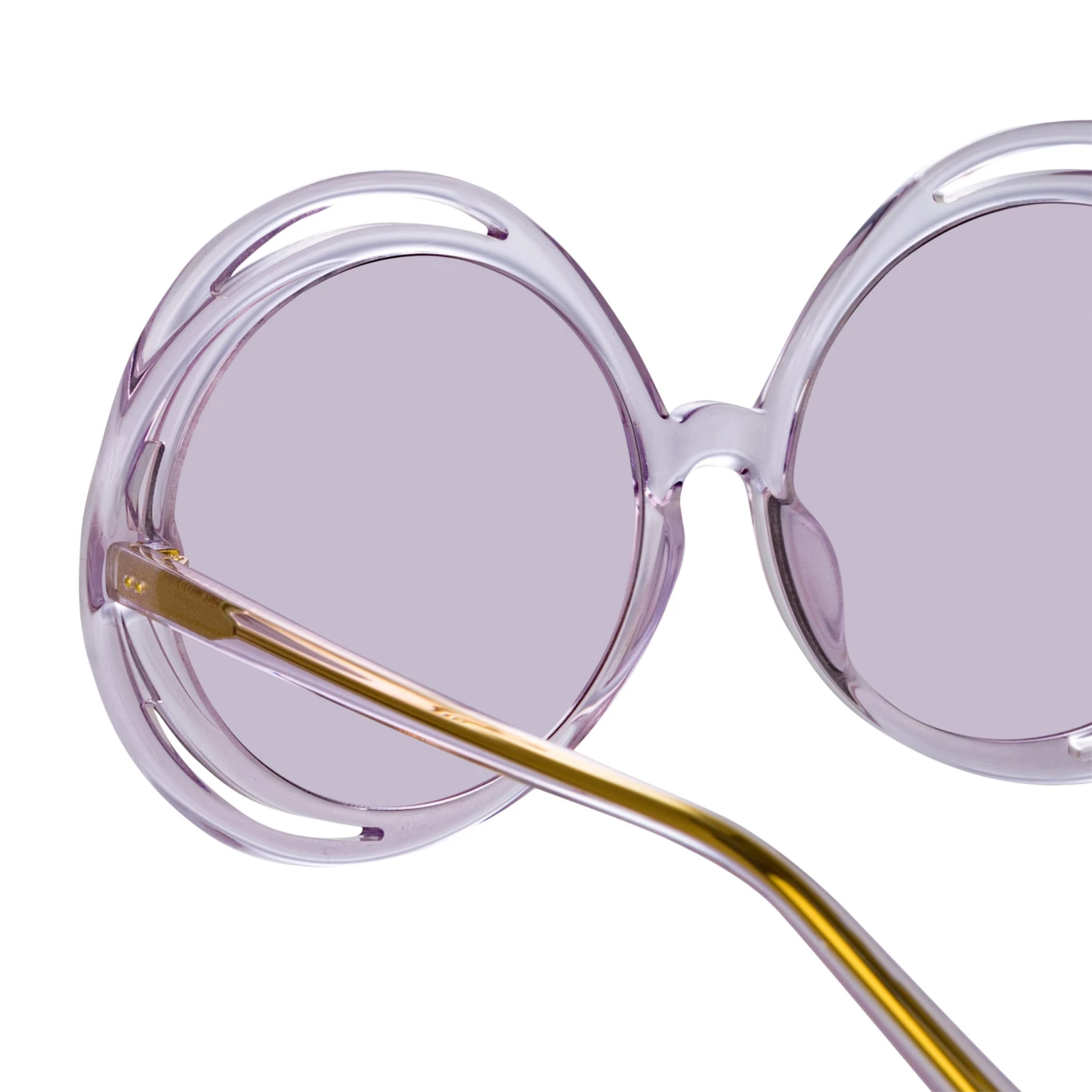 LINDA FARROW (U.K.) Ellen Round Sunglasses In Lilac Women's 4 LINDA FARROW (U.K.) Ellen Round Sunglasses In Lilac Women's