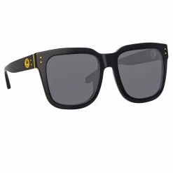 LINDA FARROW (U.K.) Women's Freya Square Sunglasses In Black 7 LINDA FARROW (U.K.) Women's Freya Square Sunglasses In Black
