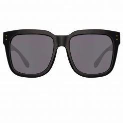 LINDA FARROW (U.K.) Women's Freya Square Sunglasses In Black