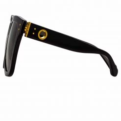 LINDA FARROW (U.K.) Women's Freya Square Sunglasses In Black 8 LINDA FARROW (U.K.) Women's Freya Square Sunglasses In Black