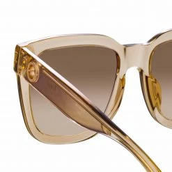 LINDA FARROW (U.K.) Freya Square Sunglasses In Ash 9 LINDA FARROW (U.K.) Freya Square Sunglasses In Ash