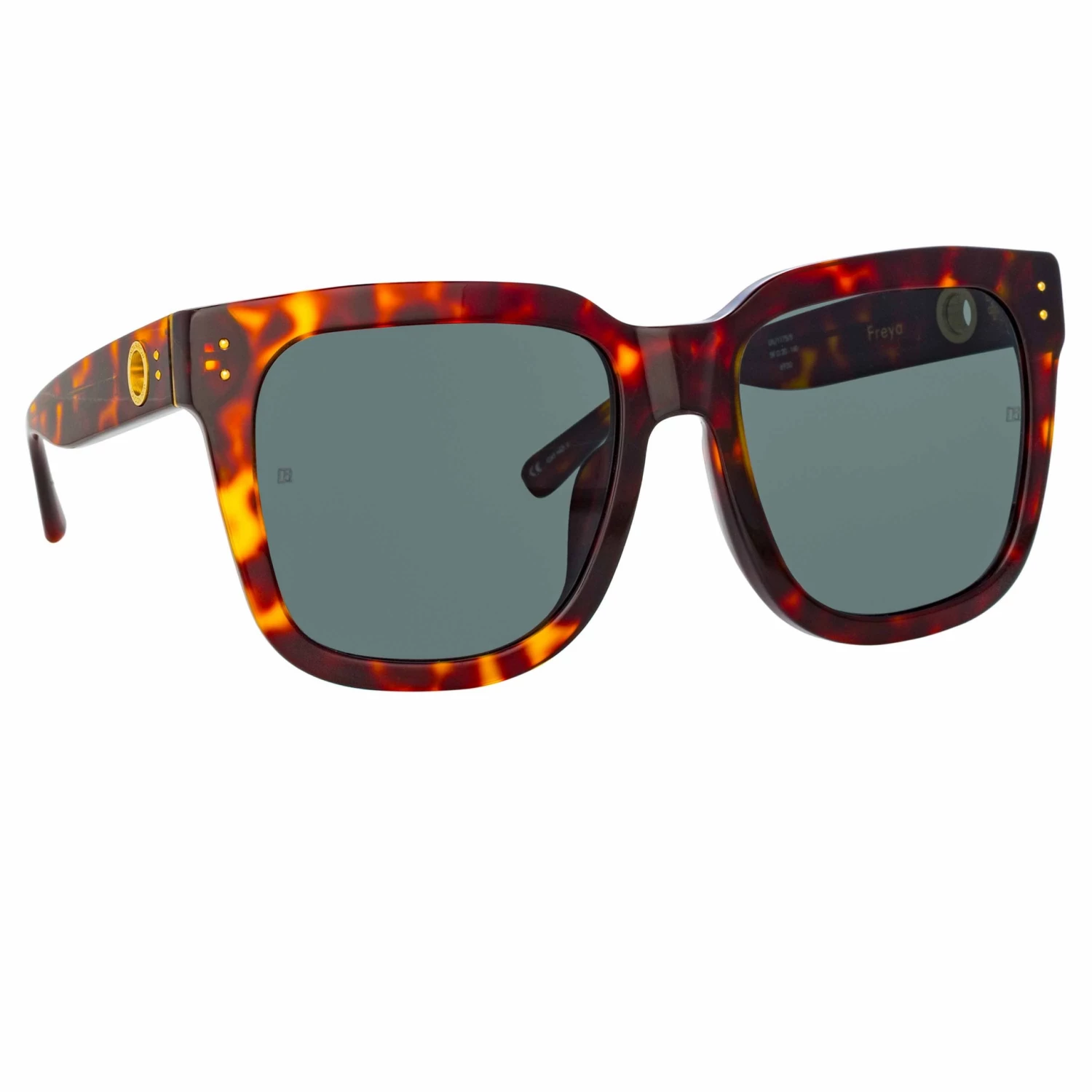 LINDA FARROW (U.K.) Freya Square Sunglasses In Tortoiseshell 2 LINDA FARROW (U.K.) Freya Square Sunglasses In Tortoiseshell