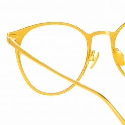 LINDA FARROW (U.K.) Ricci Cat Eye Optical Frame In Yellow Gold And Black 7 LINDA FARROW (U.K.) Ricci Cat Eye Optical Frame In Yellow Gold And Black