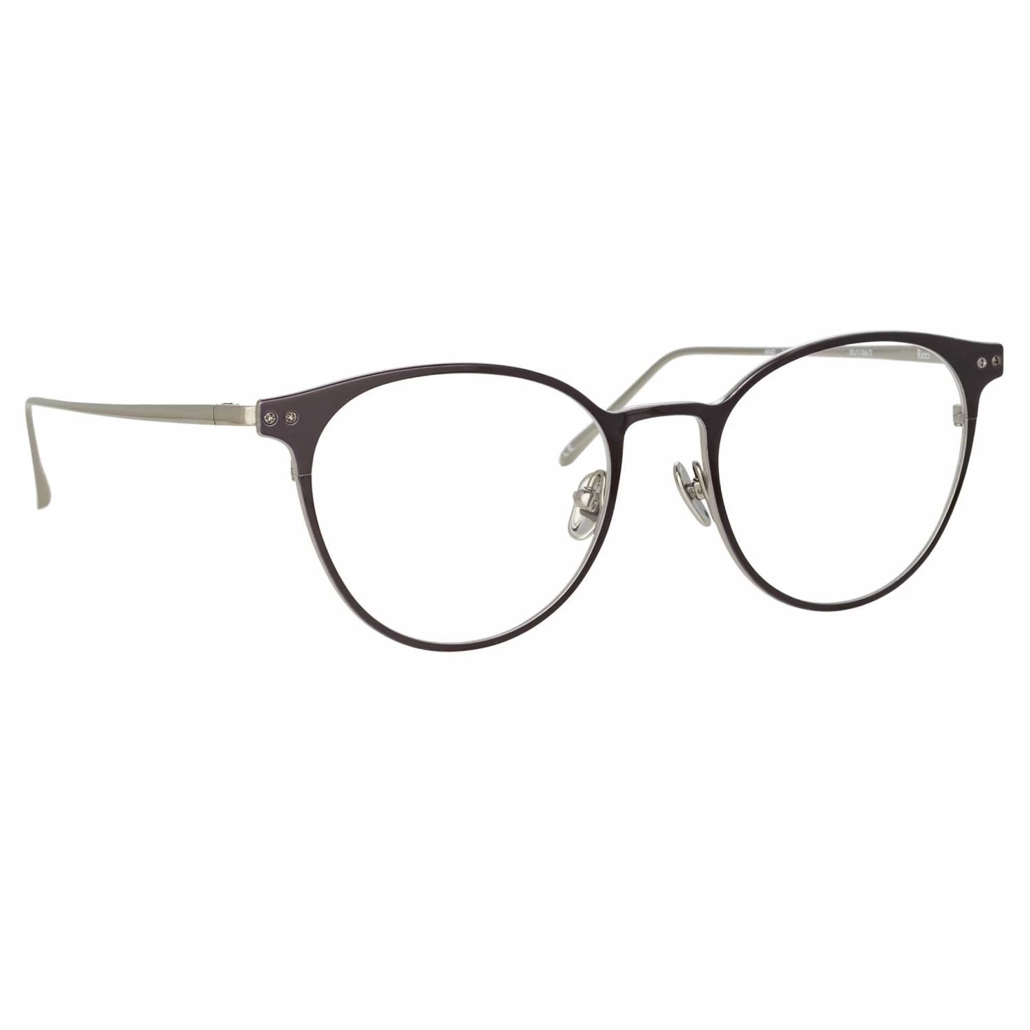LINDA FARROW (U.K.) Women's Ricci Cat Eye Optical Frame In White Gold And Black 2 LINDA FARROW (U.K.) Women's Ricci Cat Eye Optical Frame In White Gold And Black
