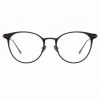 LINDA FARROW (U.K.) Women's Ricci Cat Eye Optical Frame In White Gold And Black