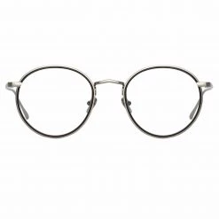 LINDA FARROW (U.K.) Comer Optical Oval Frame In White Gold Women's