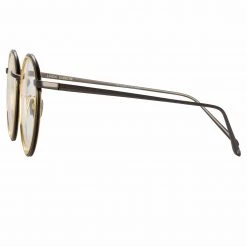 LINDA FARROW (U.K.) Comer Optical Oval Frame In Nickel Women's 9 LINDA FARROW (U.K.) Comer Optical Oval Frame In Nickel Women's