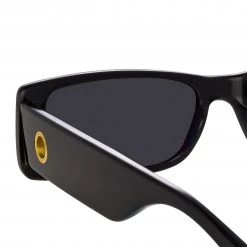 LINDA FARROW (U.K.) Dania Rectangular Sunglasses In Black Women's 9 LINDA FARROW (U.K.) Dania Rectangular Sunglasses In Black Women's