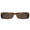 LINDA FARROW (U.K.) Dania Rectangular Sunglasses In Tortoiseshell