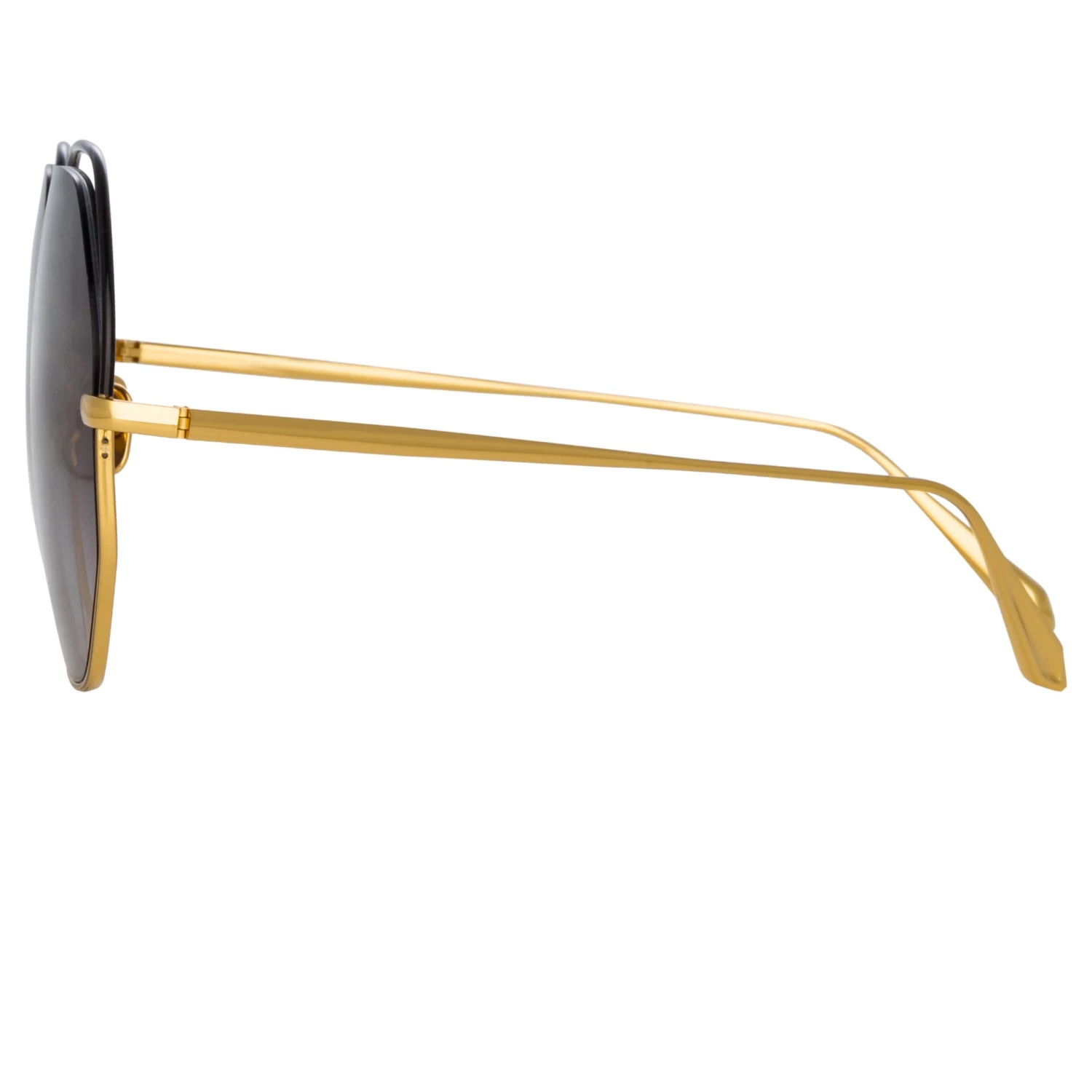 LINDA FARROW (U.K.) Lorena Oversized Sunglasses In Yellow Gold 3 LINDA FARROW (U.K.) Lorena Oversized Sunglasses In Yellow Gold