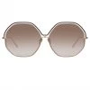 LINDA FARROW (U.K.) Lorena Oversized Sunglasses In Rose Gold Women's