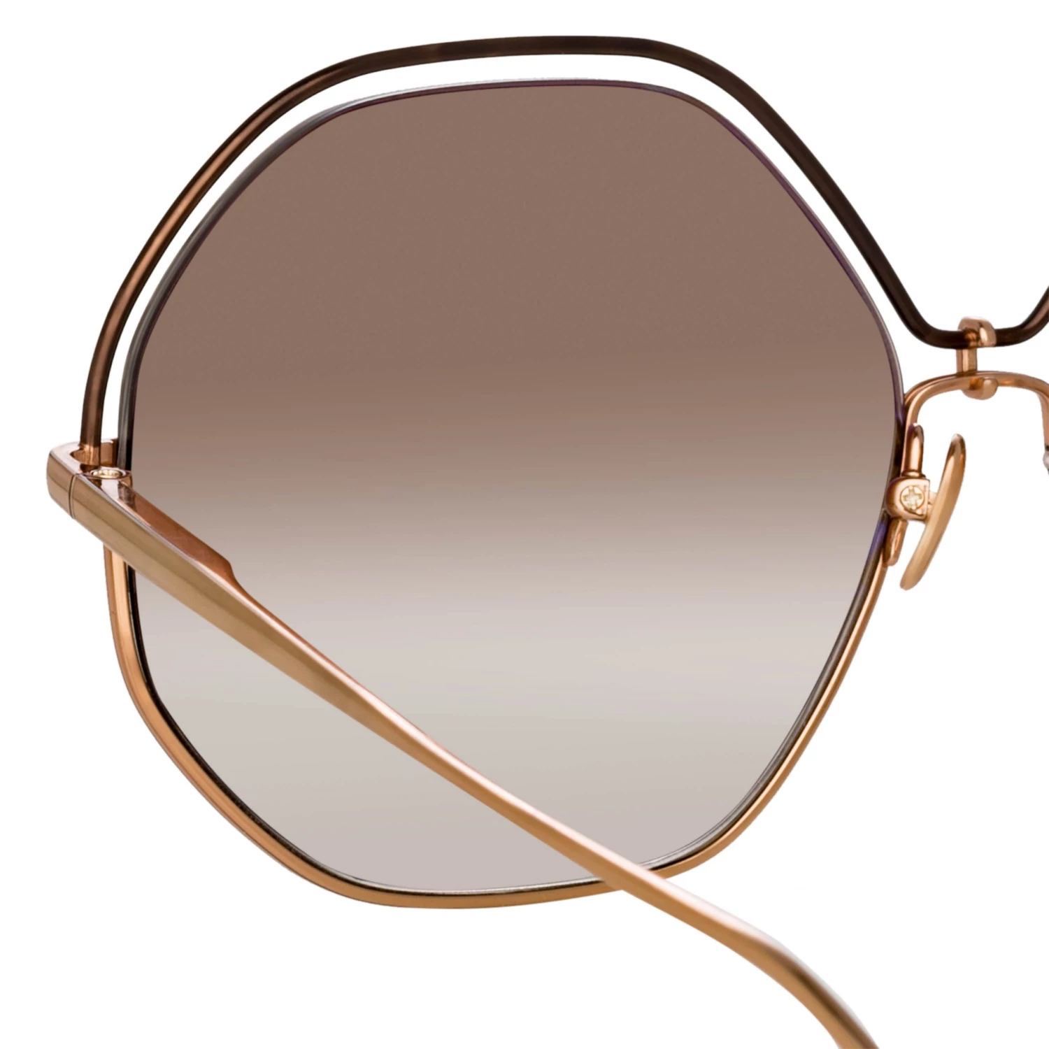 LINDA FARROW (U.K.) Lorena Oversized Sunglasses In Rose Gold Women's 5 LINDA FARROW (U.K.) Lorena Oversized Sunglasses In Rose Gold Women's