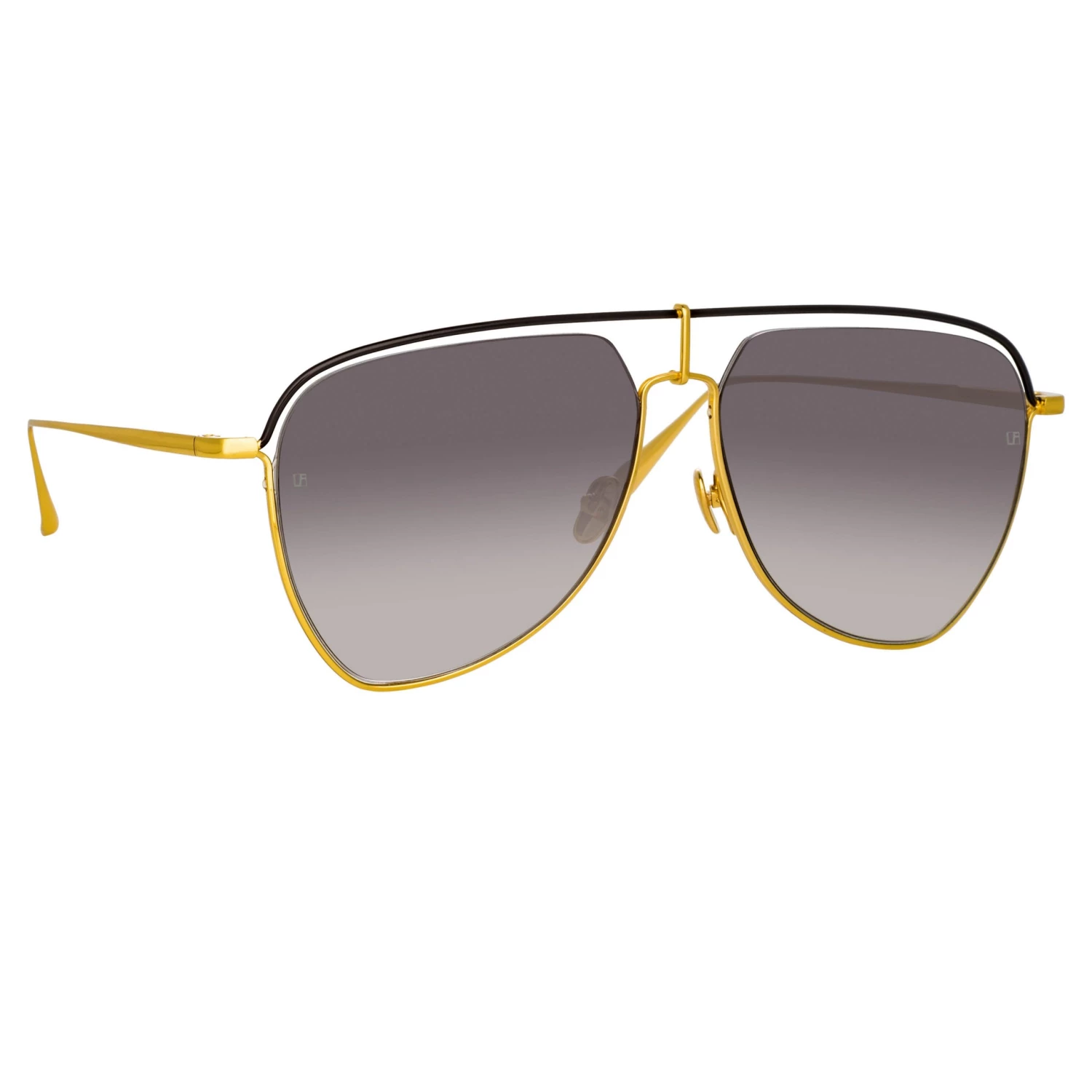 LINDA FARROW (U.K.) Alma Aviator Sunglasses In Yellow Gold 3 LINDA FARROW (U.K.) Alma Aviator Sunglasses In Yellow Gold