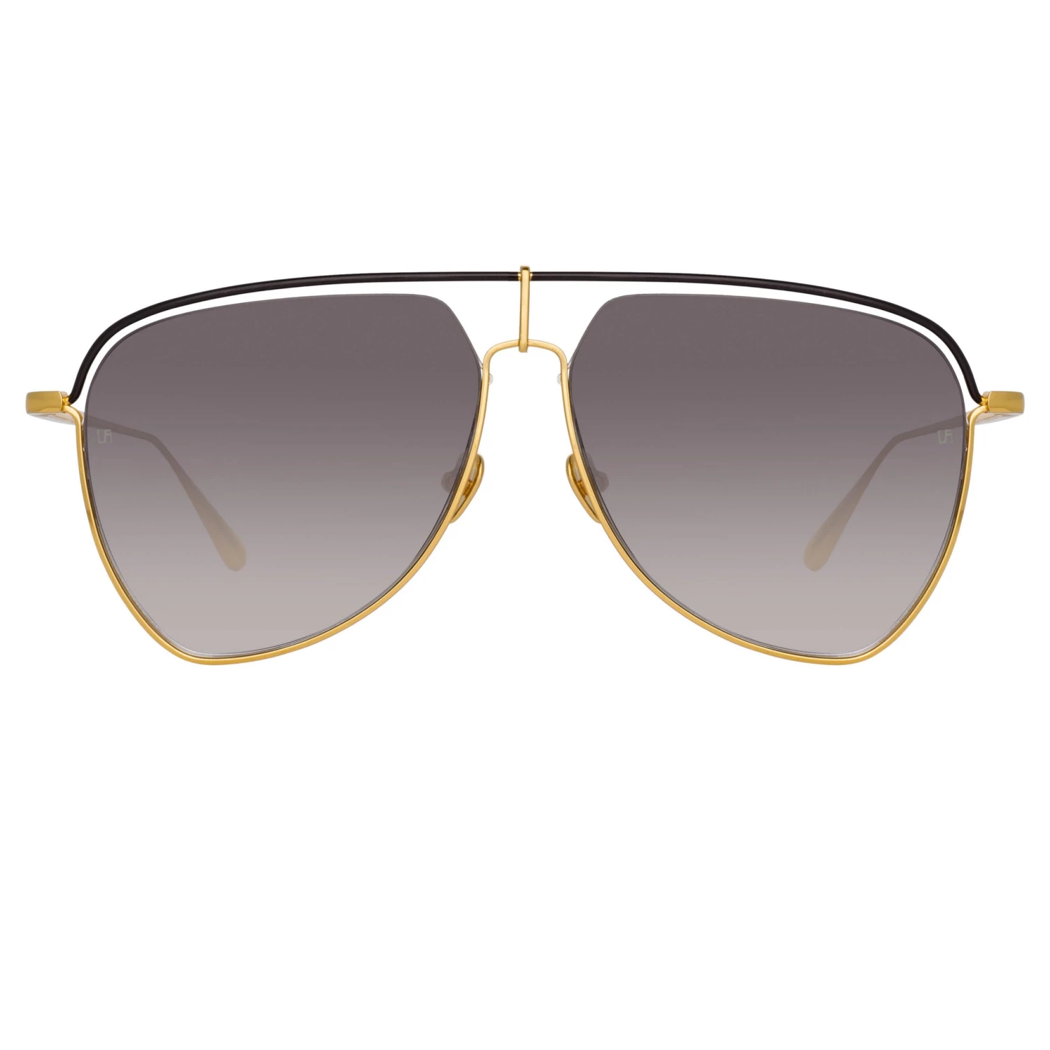 LINDA FARROW (U.K.) Alma Aviator Sunglasses In Yellow Gold 1 LINDA FARROW (U.K.) Alma Aviator Sunglasses In Yellow Gold