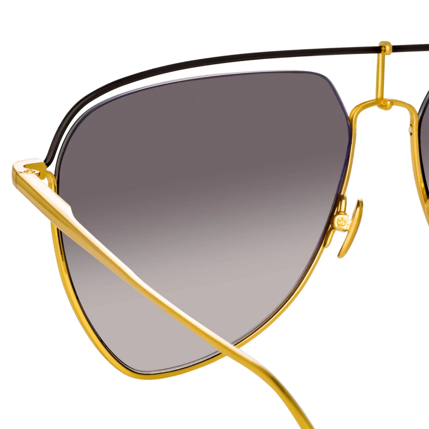LINDA FARROW (U.K.) Alma Aviator Sunglasses In Yellow Gold 5 LINDA FARROW (U.K.) Alma Aviator Sunglasses In Yellow Gold