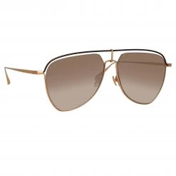 LINDA FARROW (U.K.) Alma Aviator Sunglasses In Rose Gold (Men's) Women's 7 LINDA FARROW (U.K.) Alma Aviator Sunglasses In Rose Gold (Men's) Women's