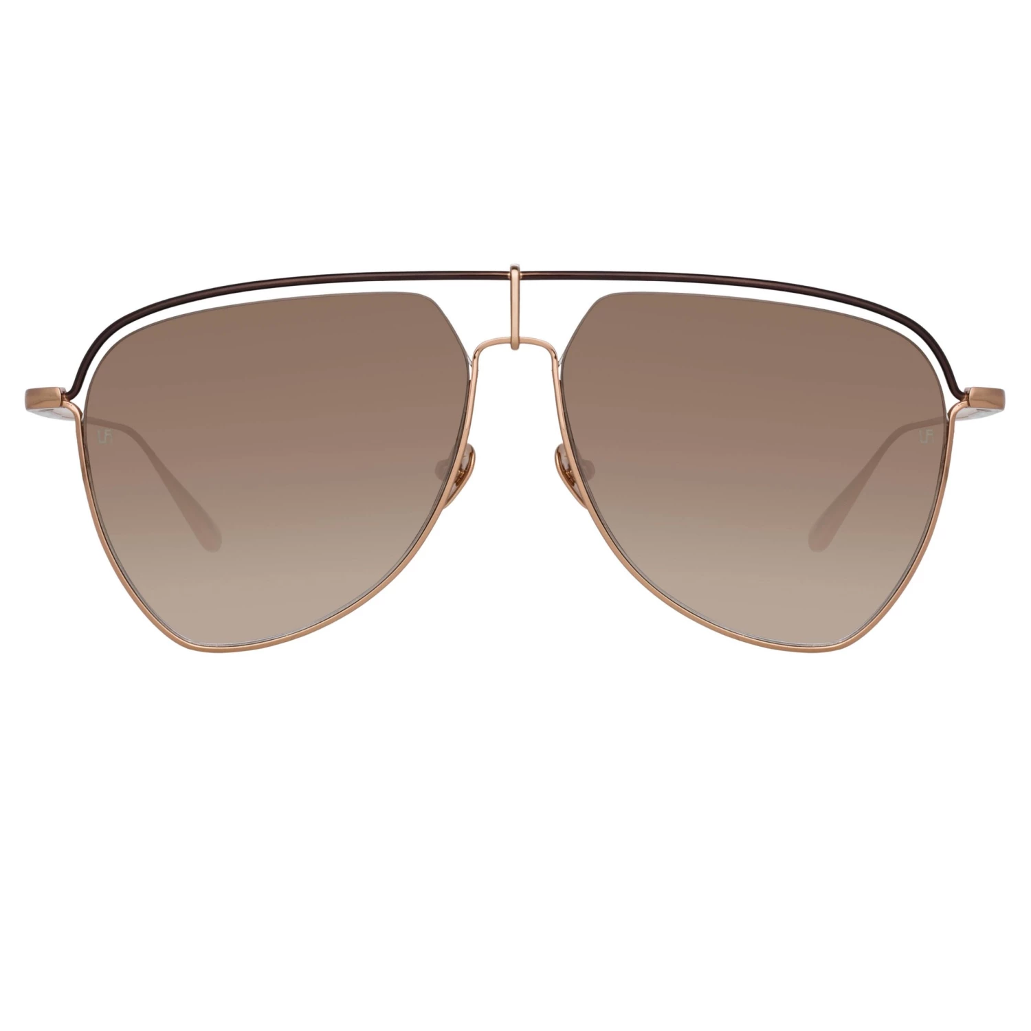 LINDA FARROW (U.K.) Alma Aviator Sunglasses In Rose Gold (Men's) Women's 1 LINDA FARROW (U.K.) Alma Aviator Sunglasses In Rose Gold (Men's) Women's