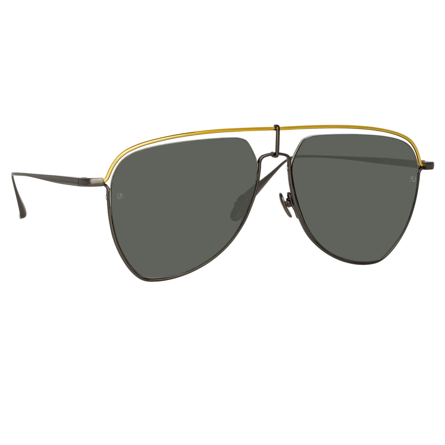 LINDA FARROW (U.K.) Alma Aviator Sunglasses In Nickel Women's 3 LINDA FARROW (U.K.) Alma Aviator Sunglasses In Nickel Women's