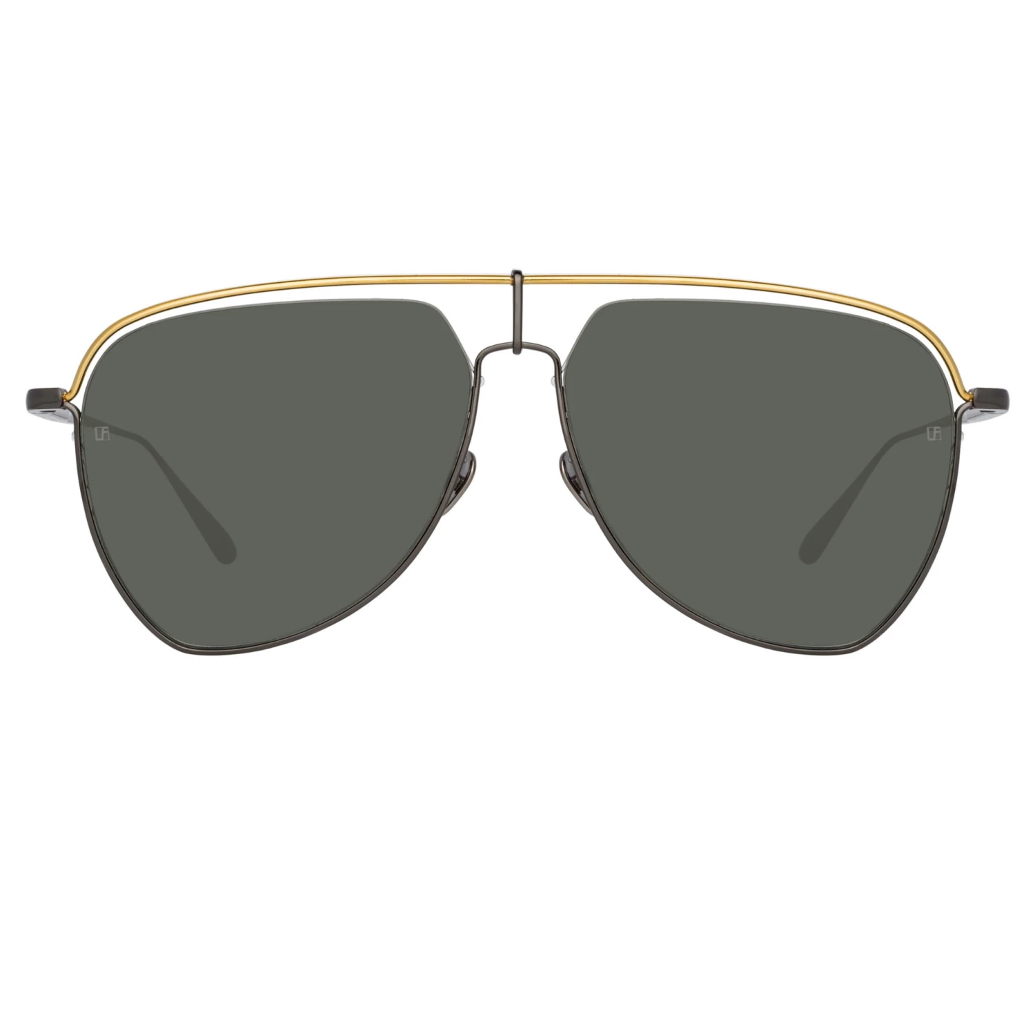 LINDA FARROW (U.K.) Alma Aviator Sunglasses In Nickel Women's 1 LINDA FARROW (U.K.) Alma Aviator Sunglasses In Nickel Women's