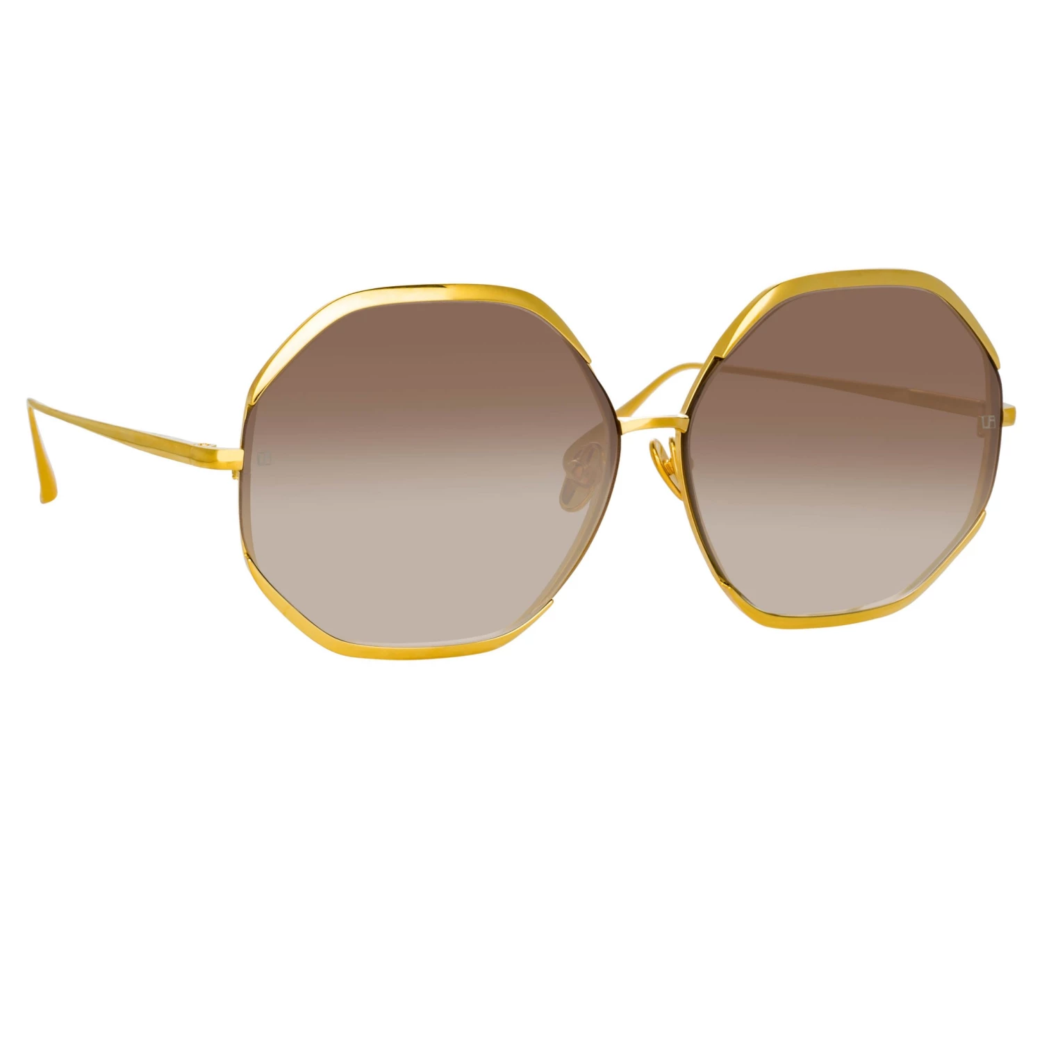 LINDA FARROW (U.K.) Camila Oversized Sunglasses In Yellow Gold Women's 3 LINDA FARROW (U.K.) Camila Oversized Sunglasses In Yellow Gold Women's