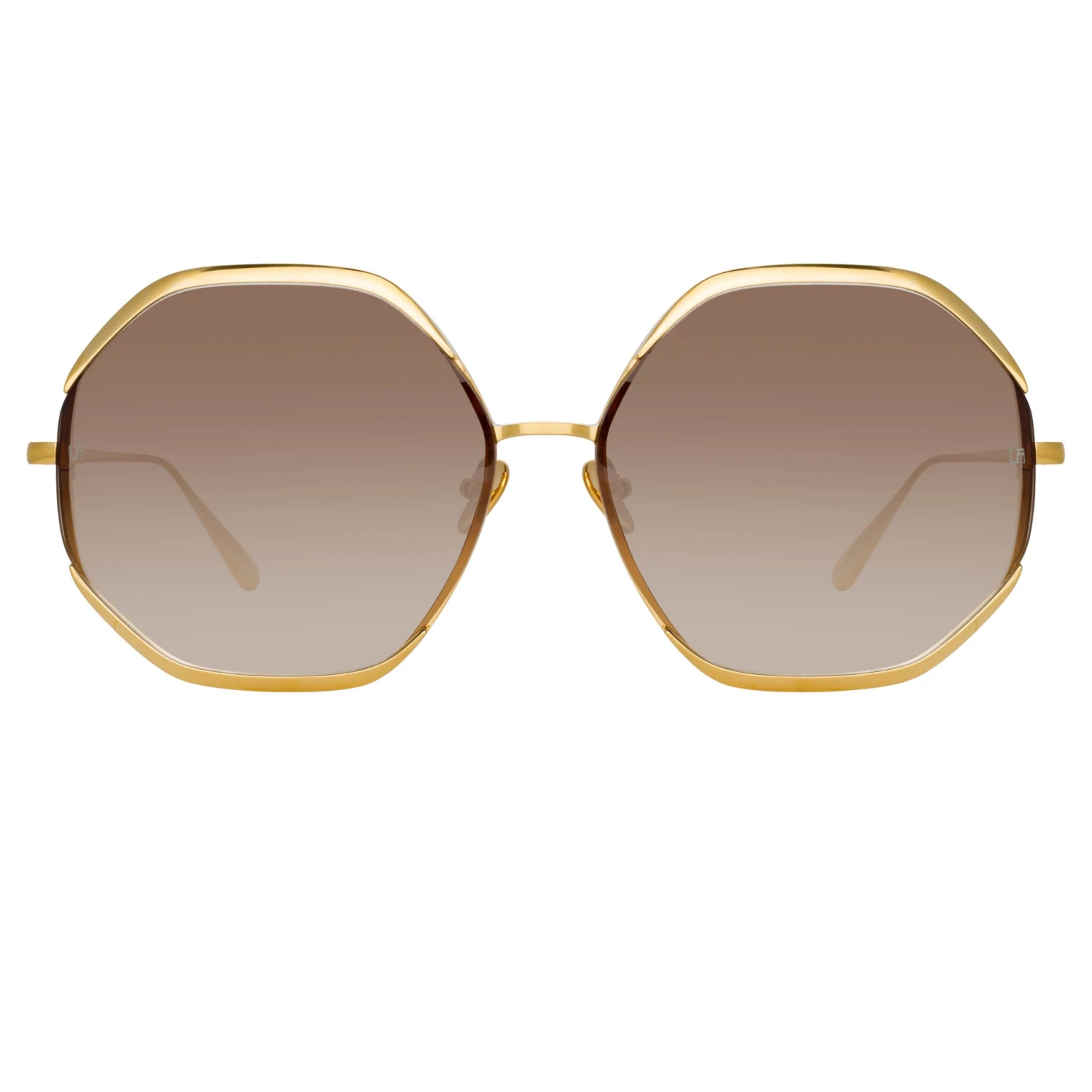 LINDA FARROW (U.K.) Camila Oversized Sunglasses In Yellow Gold Women's 1 LINDA FARROW (U.K.) Camila Oversized Sunglasses In Yellow Gold Women's