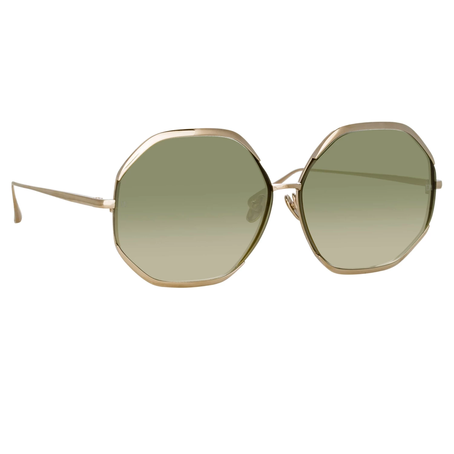 LINDA FARROW (U.K.) Camila Oversized Sunglasses In Light Gold 2 LINDA FARROW (U.K.) Camila Oversized Sunglasses In Light Gold