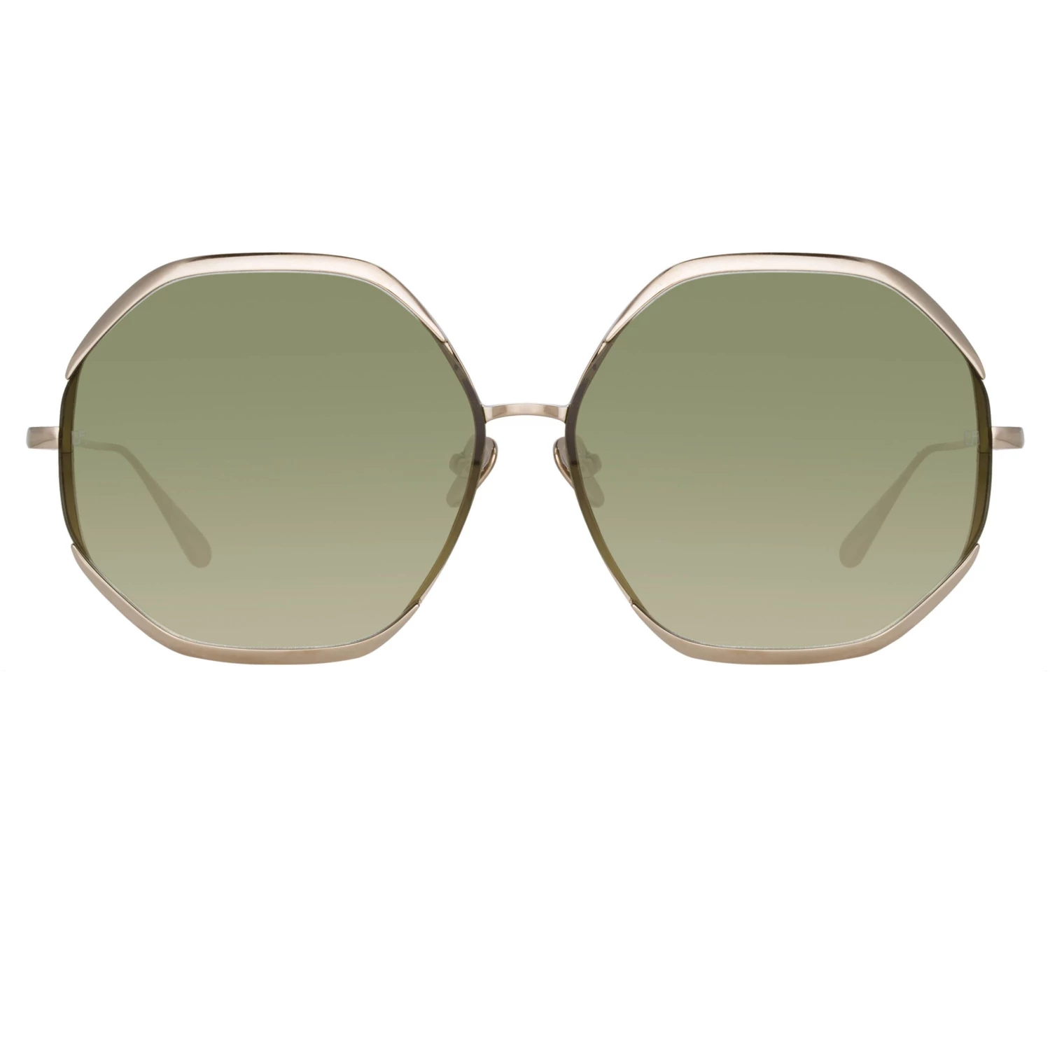 LINDA FARROW (U.K.) Camila Oversized Sunglasses In Light Gold 1 LINDA FARROW (U.K.) Camila Oversized Sunglasses In Light Gold
