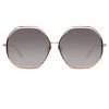 LINDA FARROW (U.K.) Women's Camila Oversized Sunglasses In Rose Gold
