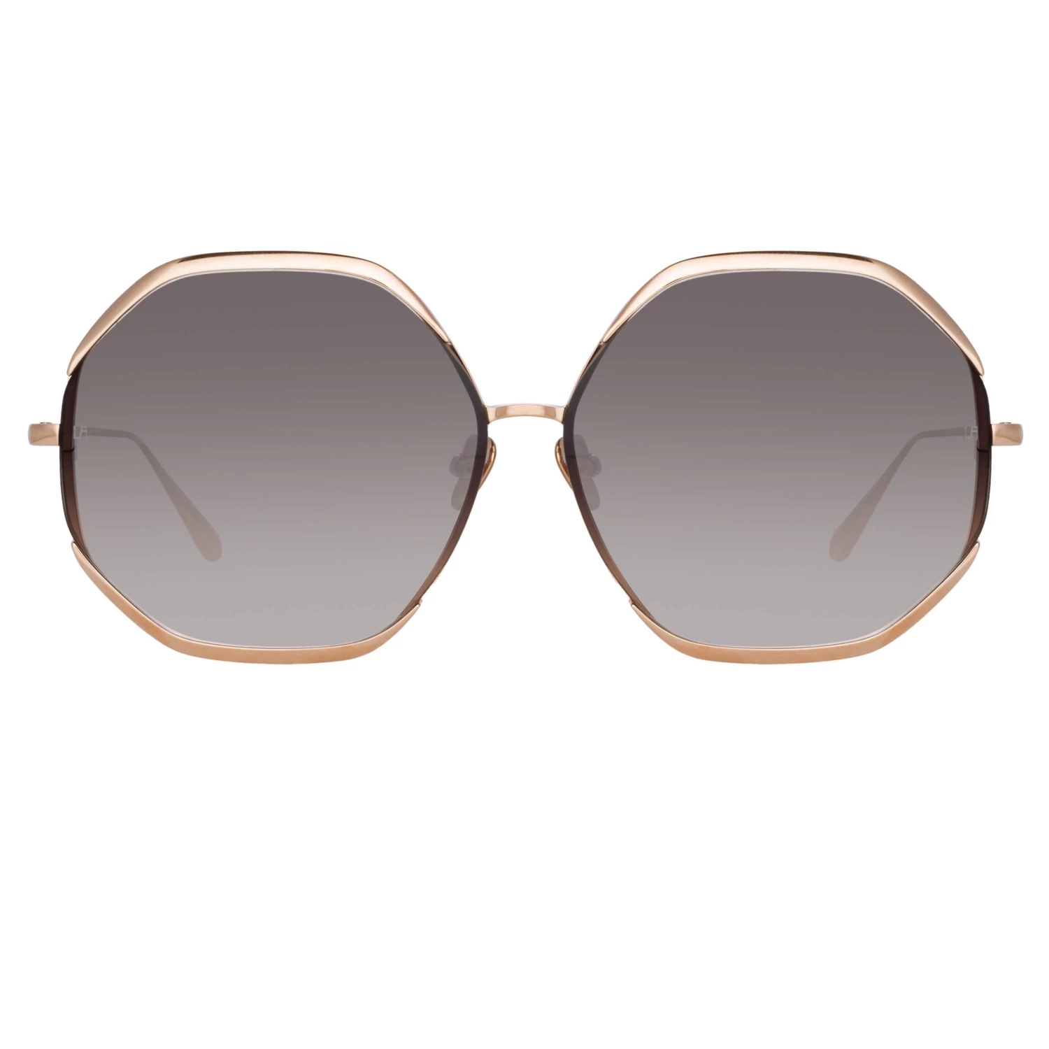 LINDA FARROW (U.K.) Women's Camila Oversized Sunglasses In Rose Gold 1 LINDA FARROW (U.K.) Women's Camila Oversized Sunglasses In Rose Gold