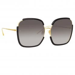 LINDA FARROW (U.K.) Women's Natalia Oversized Sunglasses In Black