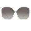 LINDA FARROW (U.K.) Women's Natalia Oversized Sunglasses In White