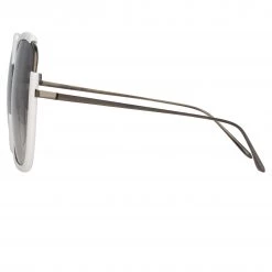 LINDA FARROW (U.K.) Women's Natalia Oversized Sunglasses In White