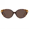 LINDA FARROW (U.K.) Palm Cat Eye Sunglasses In Tortoiseshell Women's