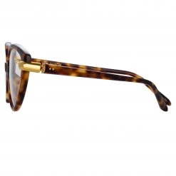 LINDA FARROW (U.K.) Palm Cat Eye Optical Frame In Tortoiseshell The LINDA FARROW Spring/Summer '22 Collection 6 LINDA FARROW (U.K.) Palm Cat Eye Optical Frame In Tortoiseshell The LINDA FARROW Spring/Summer '22 Collection