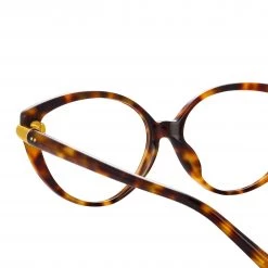 LINDA FARROW (U.K.) Palm Cat Eye Optical Frame In Tortoiseshell The LINDA FARROW Spring/Summer '22 Collection 7 LINDA FARROW (U.K.) Palm Cat Eye Optical Frame In Tortoiseshell The LINDA FARROW Spring/Summer '22 Collection