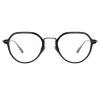 LINDA FARROW (U.K.) Axel Angular Optical Frame In White Gold And Black