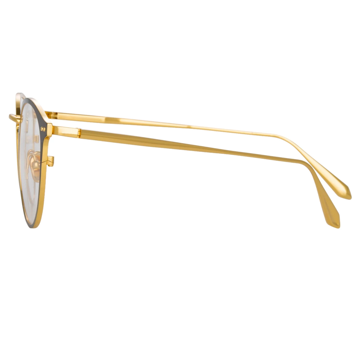LINDA FARROW (U.K.) Johan Oval Optical Frame In Yellow Gold And Black 4 LINDA FARROW (U.K.) Johan Oval Optical Frame In Yellow Gold And Black