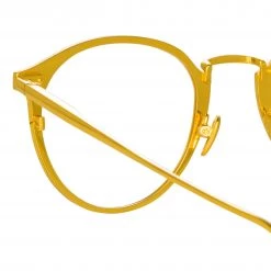 LINDA FARROW (U.K.) Johan Oval Optical Frame In Yellow Gold And Black 9 LINDA FARROW (U.K.) Johan Oval Optical Frame In Yellow Gold And Black