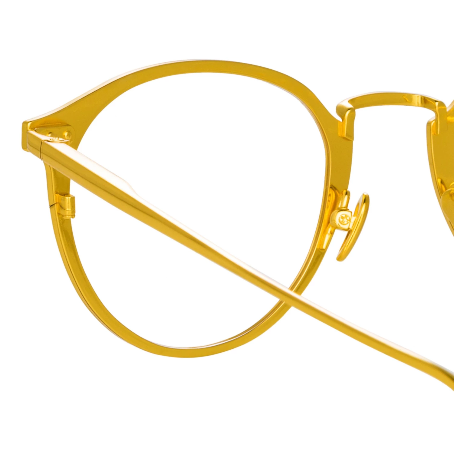 LINDA FARROW (U.K.) Johan Oval Optical Frame In Yellow Gold And Black 5 LINDA FARROW (U.K.) Johan Oval Optical Frame In Yellow Gold And Black